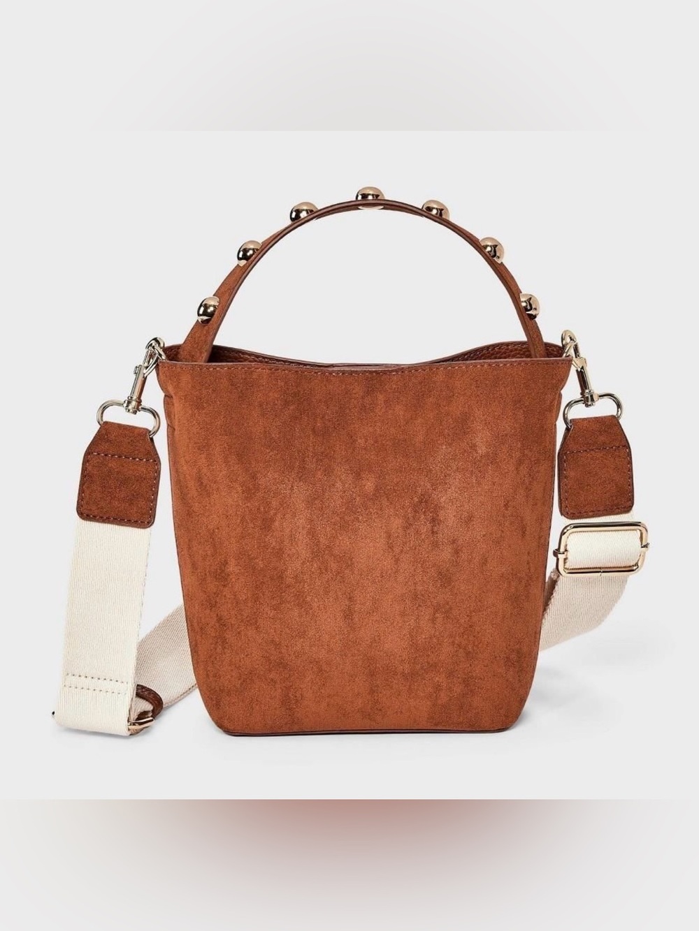 New Studded Handle Mini Bucket Crossbody Handbag - Universal Thread - Brown
NWT